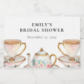 Floral Elegant Tea Party Vrijgezellenfeest Sparkling Wijnetiket (Enkel label)