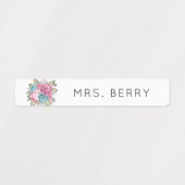 Floral Elegant Teacher Name Book Labels (Design 1)