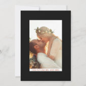 Floral Elegant Terracotta Zwart Verlovingsfeest Kaart (Achterkant)