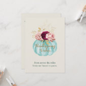 Floral Elegant "Thanksgiving wenst" Kaart (Voorkant / Achterkant in situ)