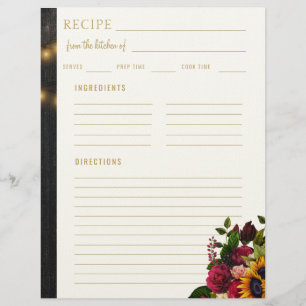 Floral elegant uit de keuken van blanco recept briefhoofd