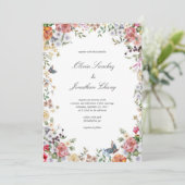 Floral Elegant Waterverf in één keer Kaart (Staand voorkant)