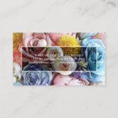 Floral Elegant Waterverf Rozen Moderne Sjabloon Visitekaartje (Achterkant)