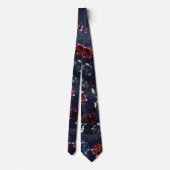 Floral Elegant Waterverf voor de Burgundy Navy Wed Stropdas (Achterkant)