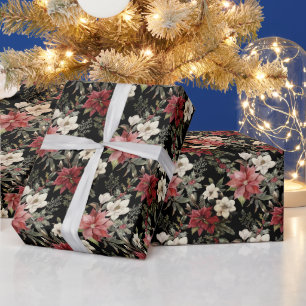 Floral Elegant Waterverf Vrolijk kerstfeest Cadeaupapier