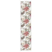 Floral Elegant Waterverf Vrolijk kerstfeest Korte Tafelloper (Voorkant)