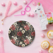 Floral Elegant Waterverf Vrolijk kerstfeest Papieren Bordje (Feest)