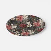 Floral Elegant Waterverf Vrolijk kerstfeest Papieren Bordje (Gekanteld)