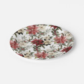 Floral Elegant Waterverf Vrolijk kerstfeest Papieren Bordje (Gekanteld)