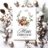 Floral Elegant Waterverf Vrolijke kerstwensen Feestdagenkaart