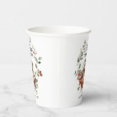 Floral Elegant Waterverf Vrolijke kerstwensen Papieren Bekers (Rechts)