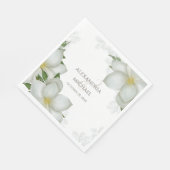 Floral Elegant Waterverf White Magnolia Flower Servet (Hoek)