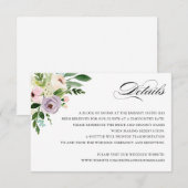 Floral Elegant Wedding Details-kaart Informatiekaartje (Voorkant / Achterkant)