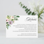 Floral Elegant Wedding Details-kaart Informatiekaartje (Staand voorkant)