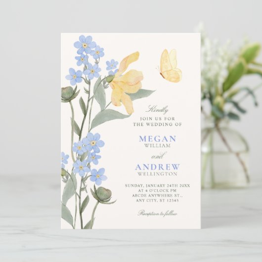 Floral elegant wedding kaart (Staand voorkant)