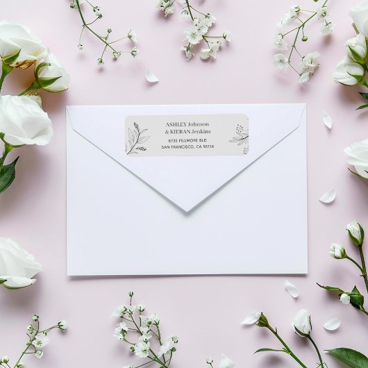 Floral Elegant Wedding retouradres Etiket