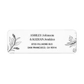 Floral Elegant Wedding retouradres Etiket (Voorkant)