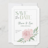 Floral Elegant Wedding Save The Date Card (Voorkant)