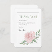 Floral Elegant Wedding Thank You Card Bedankkaart (Voorkant / Achterkant)