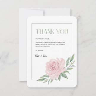 Floral Elegant Wedding Thank You Card Bedankkaart