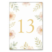 Floral elegant weeding table number kaart (Achterkant)