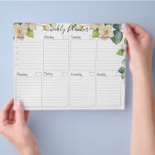 Floral Elegant Weekly Planner voor Kaart Flyer (Hand)