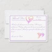 Floral Elegant White, Bright Roze en Mauve Wedding Bedankkaart (Voorkant)