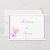 Floral Elegant White, Bright Roze en Mauve Wedding Bedankkaart (Achterkant)
