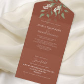 Floral Elegant White Terracotta Guest Geadresseerd All In One Uitnodiging