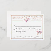 Floral Elegant White Wedding RSVP Roos Gold Folie Uitnodiging Briefkaart (Voorkant / Achterkant)