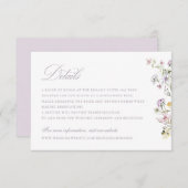 Floral Elegant Wildbloemen Script bruiloft details Kaart (Voorkant / Achterkant)