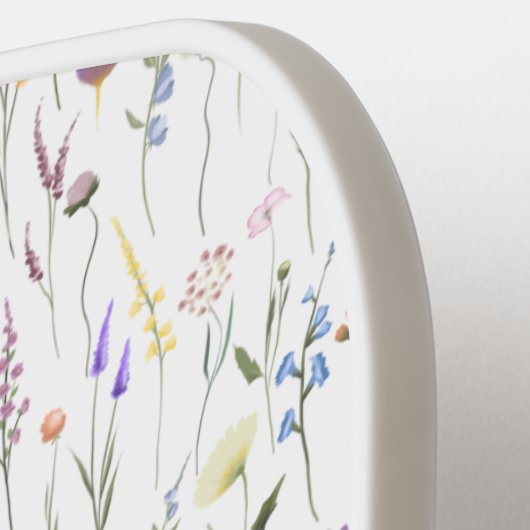 Floral Elegant Wildflowers Botanical Pattern Pickleball Paddle (Links Detail)