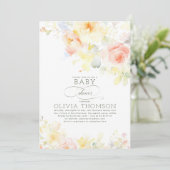 Floral Elegant Zacht Zomer Baby shower Kaart (Staand voorkant)