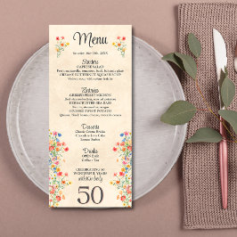 Floral elegante 50ste verjaardag bloem 50 jaar menu