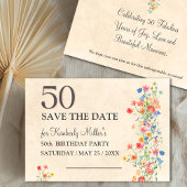 Floral elegante 50ste verjaardag bloem 50 jaar save the date