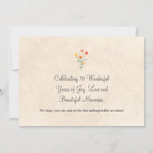 Floral elegante 70e verjaardag nodigen wilde bloem kaart (Achterkant)