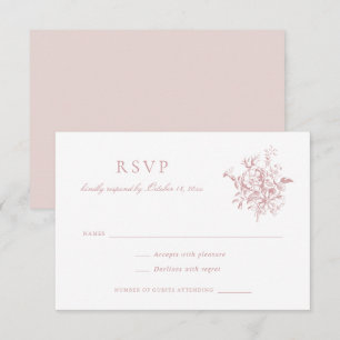 Floral Elegante  Barokke Bloem Huwelijk RSVP Kaart