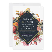 Floral elegante oranje  stijl Save the Date