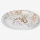 Floral elegante Tea Party Verjaardag Papieren Bordje (Gekanteld)