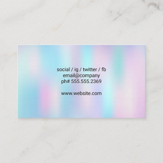 Floral Elements Border | Holografisch verloop Visitekaartje (Achterkant)