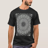 Floral Elements Geometric Monotone Pattern Grey T-shirt (Voorkant)