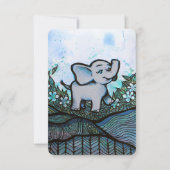 Floral Elephant Art Bedankkaart (Voorkant)