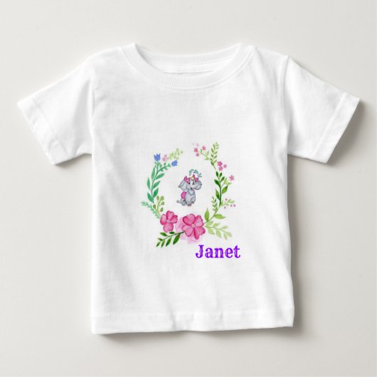 Floral Elephant Baby Shirt (Voorkant)
