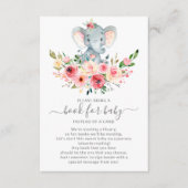 Floral Elephant Baby shower Boek voor Baby Informatiekaartje (Voorkant)