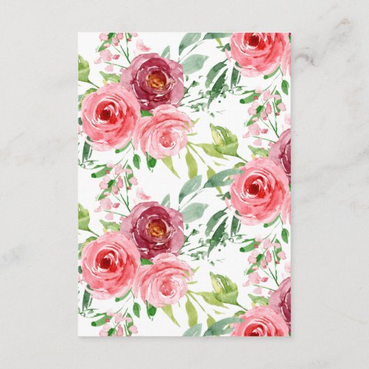 Floral Elephant Baby shower Boek voor Baby Informatiekaartje (Achterkant)