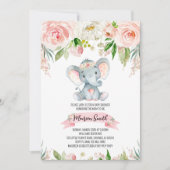 Floral Elephant Baby Shower Kaart (Voorkant)