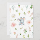 Floral Elephant Baby Shower Kaart (Achterkant)