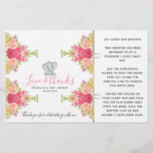 Floral Elephant Baby shower Snoep Bar Wrapper (Voorkant)