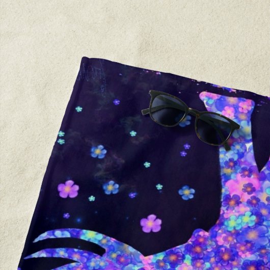 Floral Elephant Beach Handdoek (In situ)