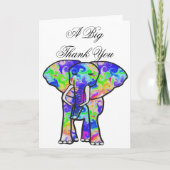 Floral Elephant Bedankt Card (Voorkant)
